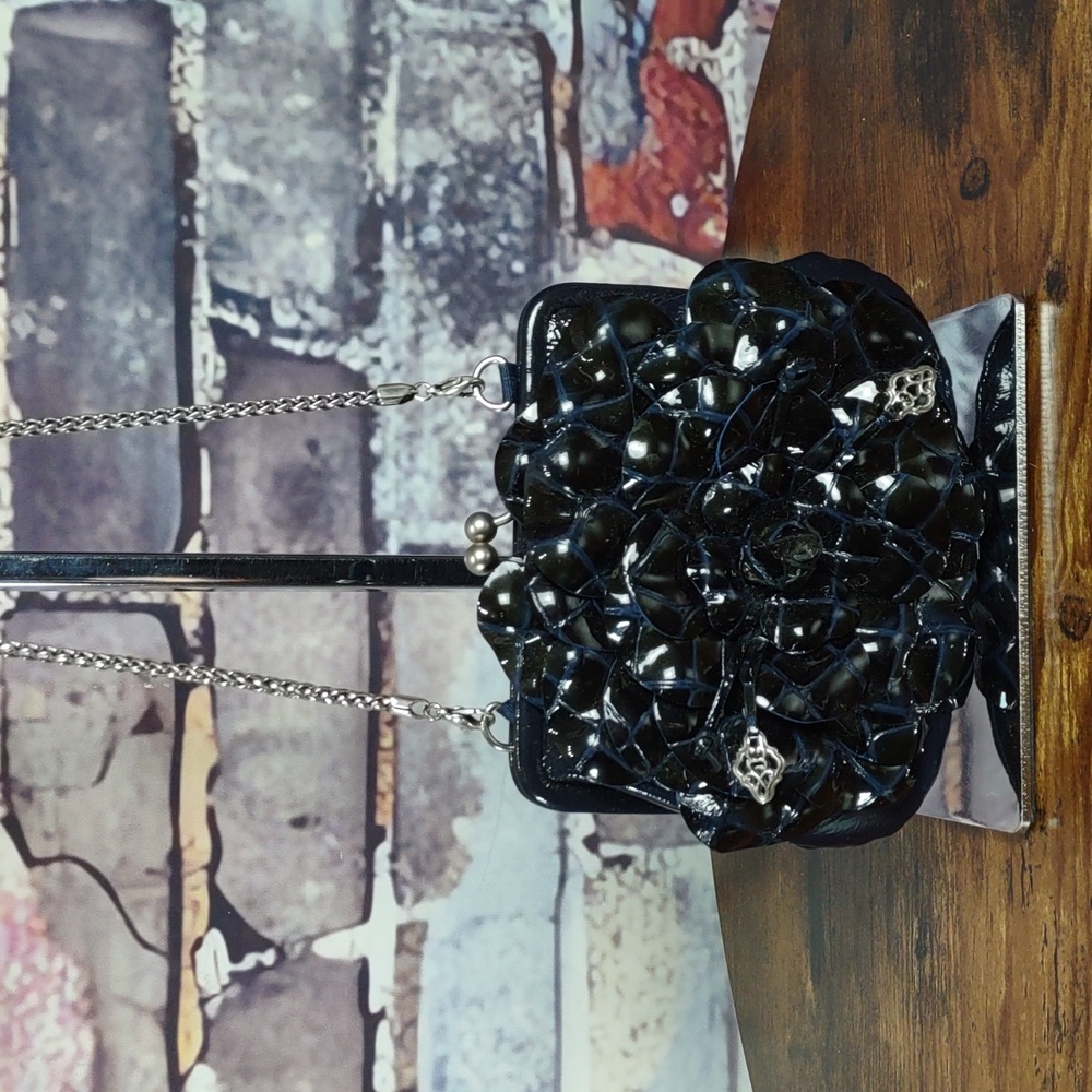 Brighton "Rosalie" Navy Blue Patent Leather Crossbody Coin Purse